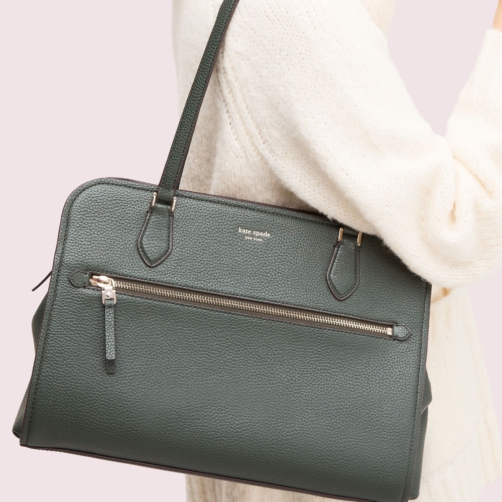 Kate Spade Polly large work tote purse bag, green